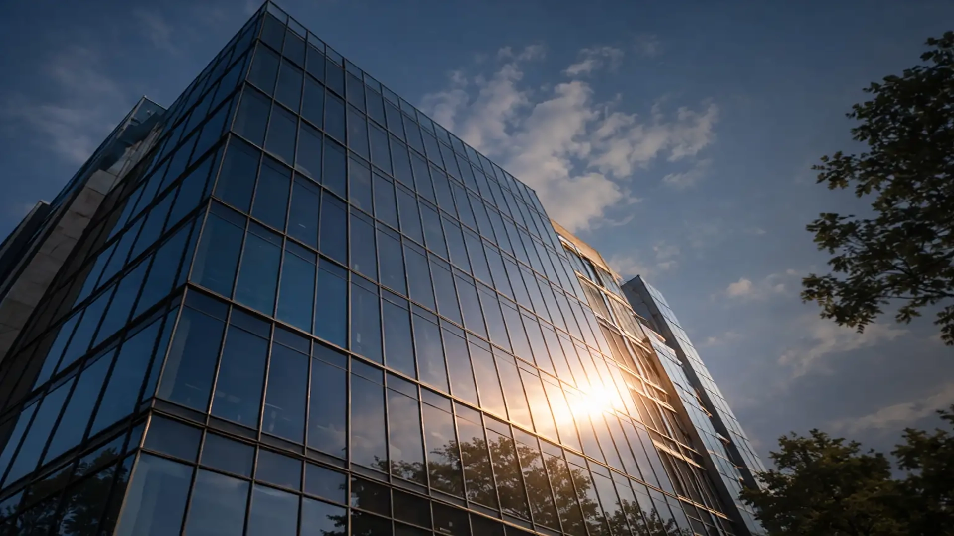 Modern glass cladding for office building