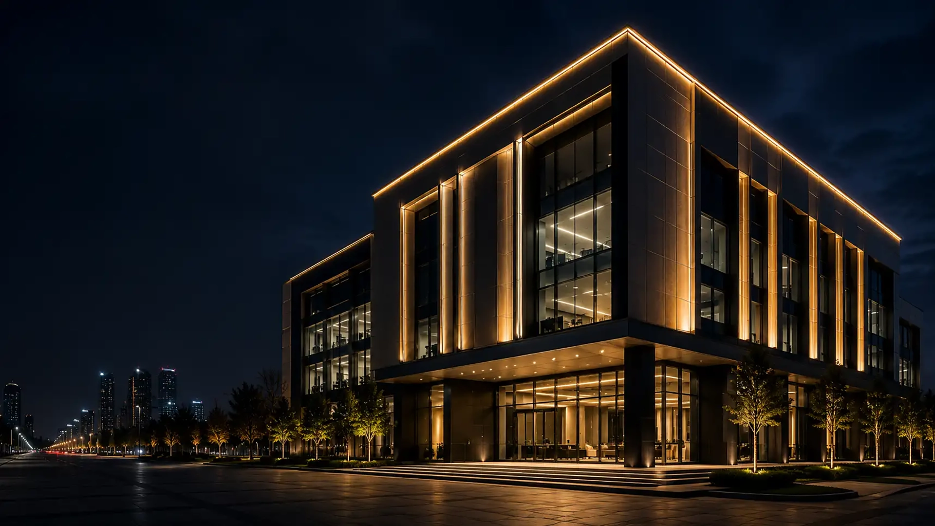 Exterior facade lighting project